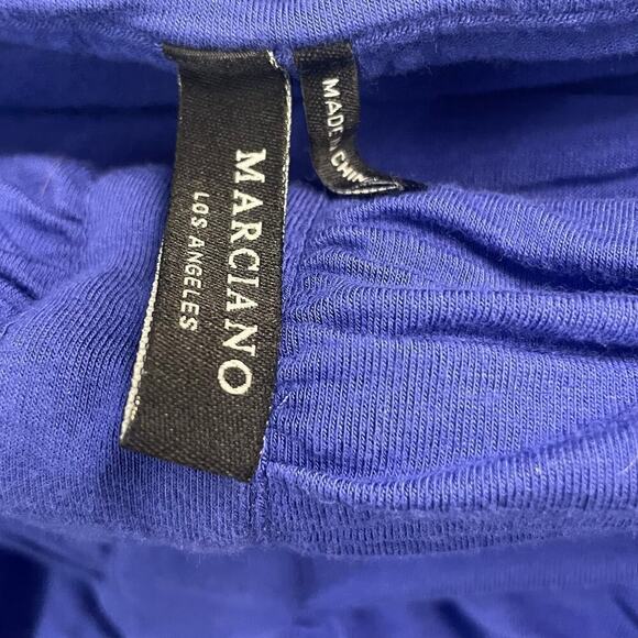 Marciano Size Small Blue Ruched Off Shoulder Top Festival Club Y2K Guess - Picture 2 of 6